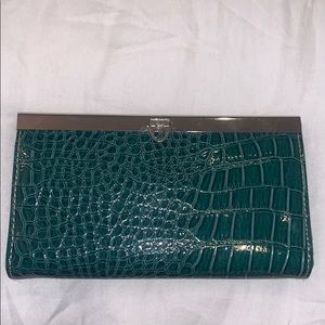 Wallet snake print blue ish green